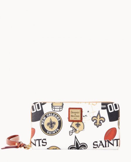 Dooney NFL Saints Large Zip Around Wristlet SAINTS ID-pXEKTNeA - Click Image to Close