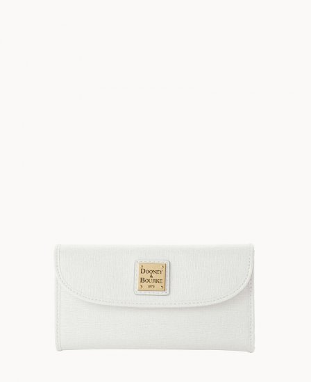 Dooney Saffiano Continental Clutch Off White ID-gkgnccts - Click Image to Close