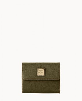 Dooney Saffiano Small Flap Credit Card Wallet Olive ID-jIFS88zU