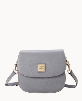 Dooney Saffiano Saddle Bag Smoke Grey ID-CAVkNylW