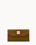 Dooney Pebble Grain Continental Clutch Olive ID-qnt5fruD