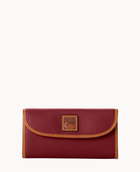 Dooney Pebble Grain Continental Clutch Wine ID-4zMeVnbW - Click Image to Close