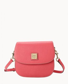 Dooney Saffiano Saddle Bag Bubble Gum ID-9kuj8esM