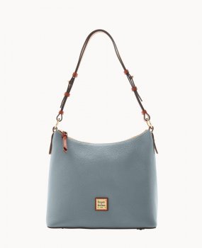 Dooney Pebble Grain Hobo Slate ID-L6Czu3lk