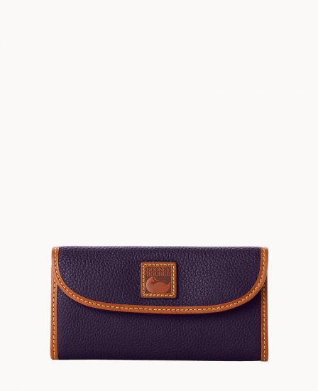 Dooney Pebble Grain Continental Clutch Plum Wine ID-PxrOSTzV - Click Image to Close