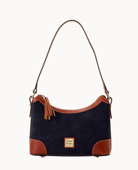 Dooney Suede Shoulder Bag Navy ID-L6M0joM6 - Click Image to Close