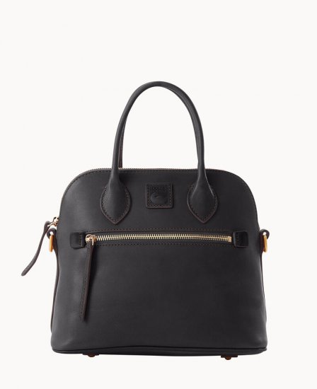 Dooney Florentine Domed Satchel Black Black ID-JnxnH9q2 - Click Image to Close