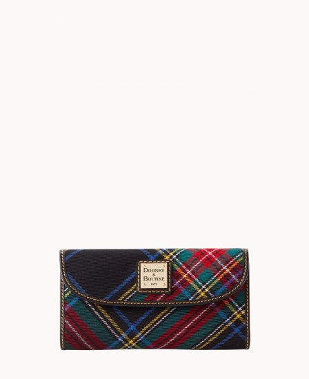 Dooney Tartan Continental Clutch Black ID-UUvWsgWs - Click Image to Close