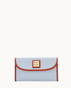 Dooney Pebble Grain Continental Clutch Glacier Blue ID-QzqlI87I