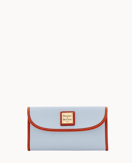 Dooney Pebble Grain Continental Clutch Glacier Blue ID-QzqlI87I - Click Image to Close