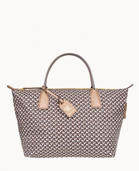 Dooney Roberta Pieri Tatami Classic Small Robertina Tote Taupe ID-8xFDzvDg - Click Image to Close